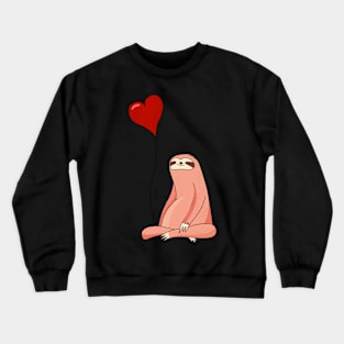 Sloth heart balloon I love you Valentines day Crewneck Sweatshirt